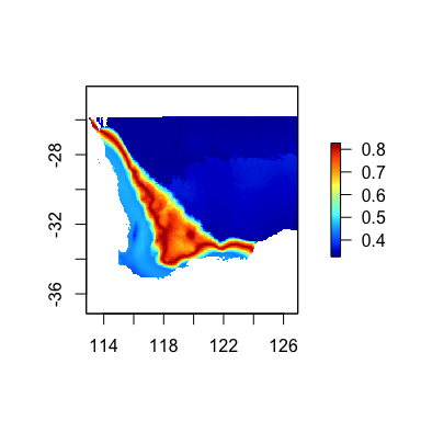 Predicted magnitude of biological change through time